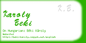 karoly beki business card